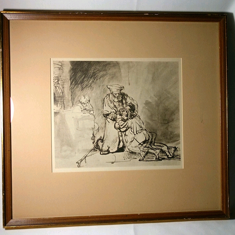 Vtg "What the Father Came to See" Mariani Print